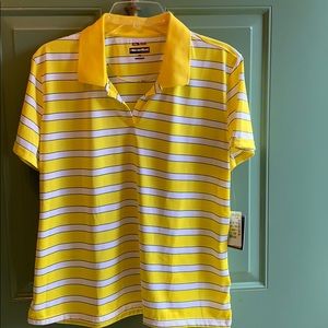 Bolle Golf Tech Women Striped Shirt Sz XL NWT